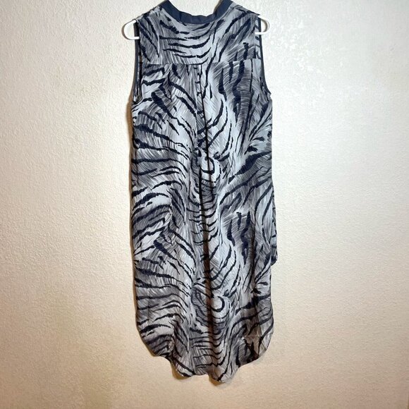 OTTE New York Tunic Shirt Dress Womens M Gray Silk Sleeveless Animal Print - Picture 3 of 7